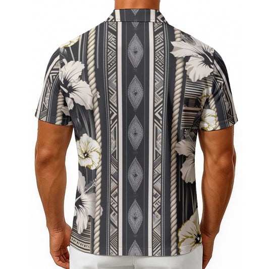 Tribal Rope Barong Hibiscus Shirt