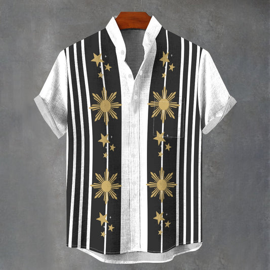 Filipino Sun Stripe Barong Shirt