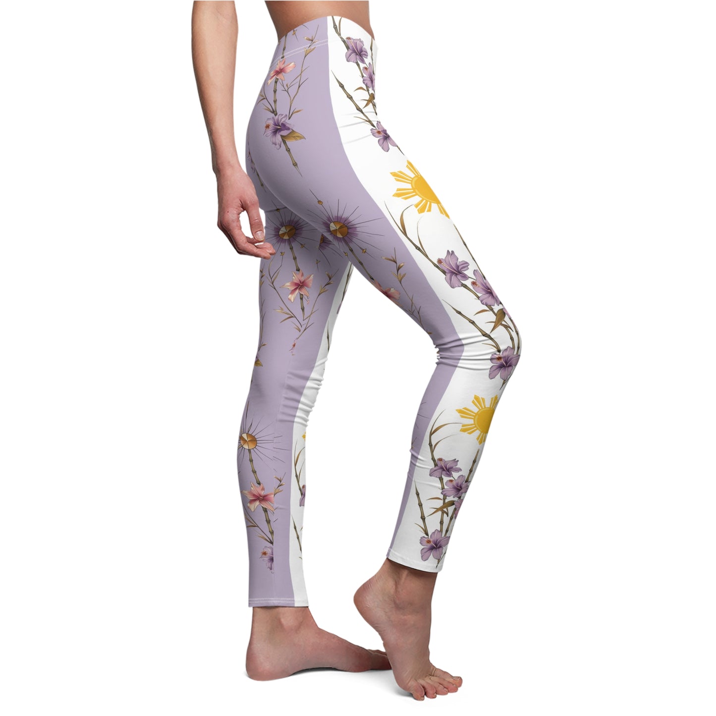 Filipino Sun Leggings - Araw Lilac Floral Design