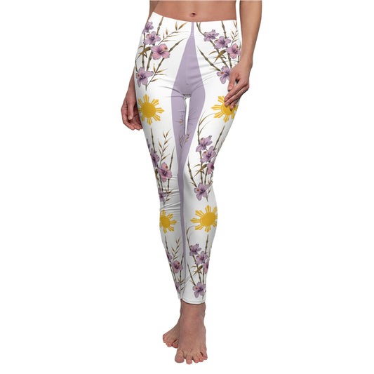 Filipino Sun Leggings - Araw Lilac Floral Design