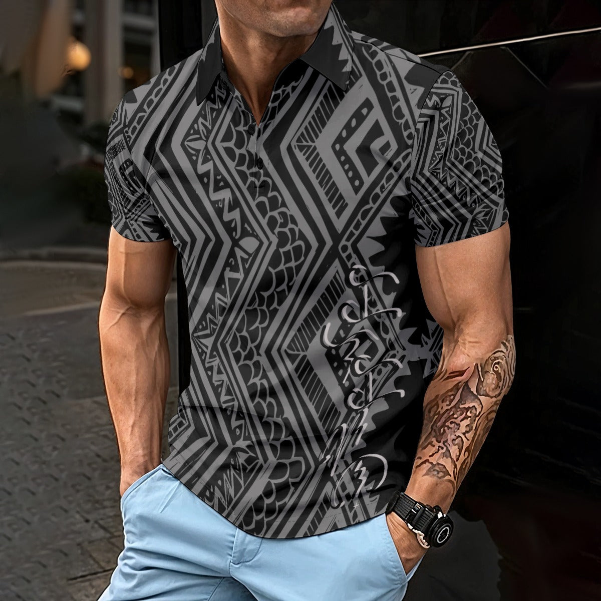 Kalakasan Tribal Script Polo Shirt