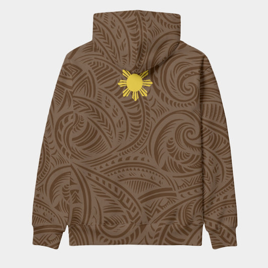 Filipino Tribal Sun Hoodie – Philippine Flag Streetwear Eco-friendly Unisex Pullover Hoodie