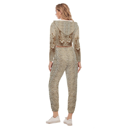 Filipino Sun & Sampaguita Heritage Tracksuit – Cream Barong-Inspired Streetwear Set