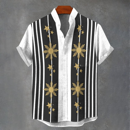 Filipino Sun Stripe Barong Shirt